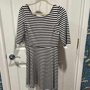 Pixley black and cream striped dress